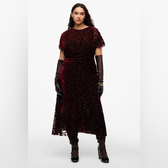 ZARA ~ DRAPED DRESS LIMITED EDITION SILK BLEND - Picture 5 of 12